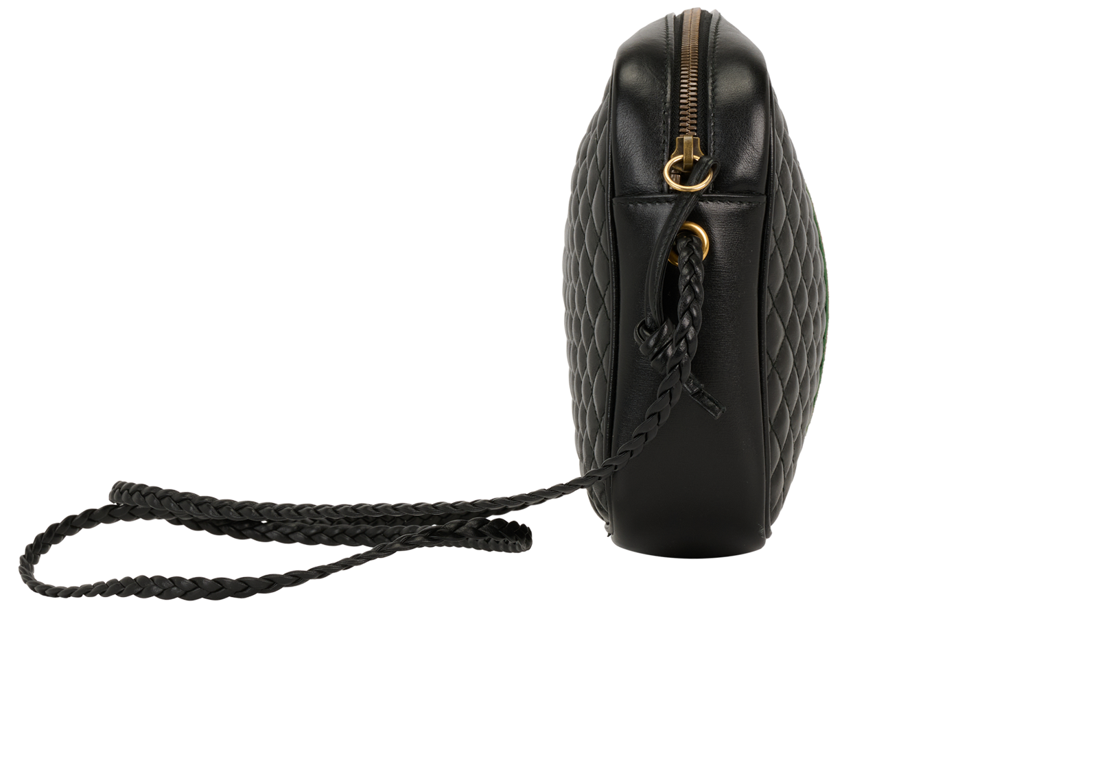 Trapuntata Camera Bag, &pound;850, Handbags, Black, Leather, Side view